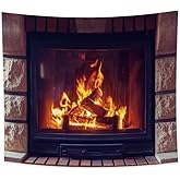 Haoyiyi 33.9x27.6 Inches Burning Fire Tapestry Christmas Fireplace Bright Brick Wall Hanging Vintage Merry Elements Festival Celebrate Wall Tapestry for Living Room Decor