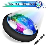Growsly Hover Soccer Ball for Kids Rechargeable Air Soccer Toys for Boy Girl Football Indoor Outdoor with LED Light and Foam Bumper