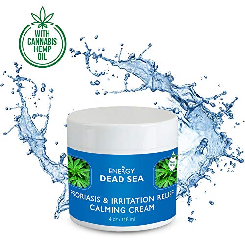 Energy Dead Sea Eczema Relief Anti-Itch Cream, Psoriasis, Rosacea, Dermatitis and Rash Treatment, Cannabis Hemp Oil with Minerals Face and Body Moisturizing Cream for Dry, Itchy or Irritated Skin 4oz