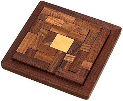 Shalinindia Handmade Indian Wood Jigsaw Puzzle Wooden Toys for Kids Travel Games for Families Unique Gifts for Children