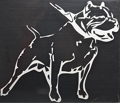 PIT BULL ON CHAIN REFLECTIVE CAR / TRUCK / DECAL STICKER WITH ALCOHOL PAD ~ Size 5.5" x 4.75" ~ MADE OF VINYL