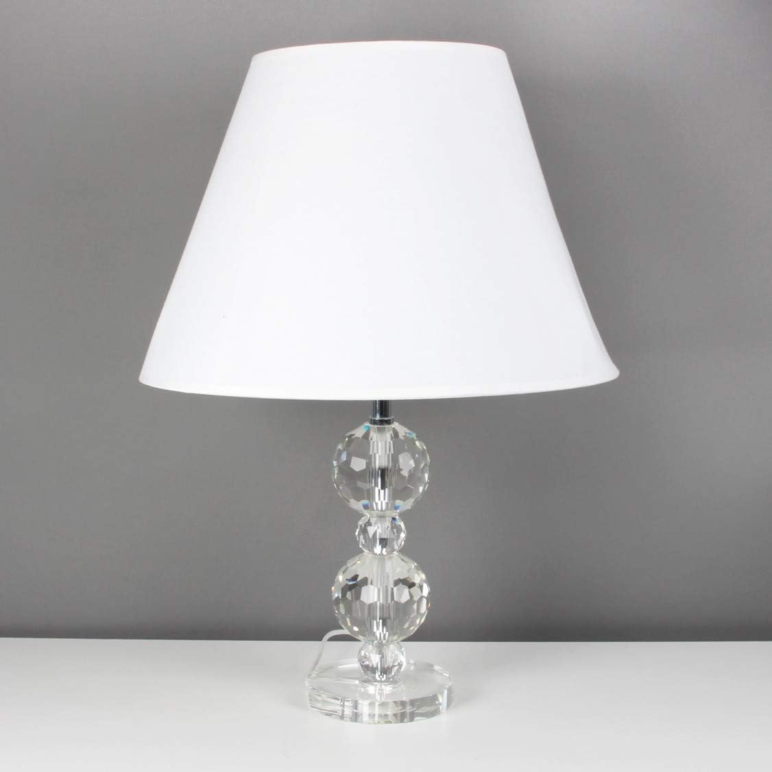 Hestia Twin Glass Ball Table Bedside Buffet Lamp Light & White Shade