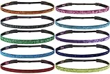Hipsy Women's Glitter Adjustable Non-Slip Headband Mother Daughter 10pk