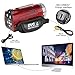 Video Camcorder, Besteker 1280x720P Camera Camcorder 16X Zoom 16MP Video Camera with 2.7 inches TFT LCD Screen Support 270 Degree Rotation (Red)