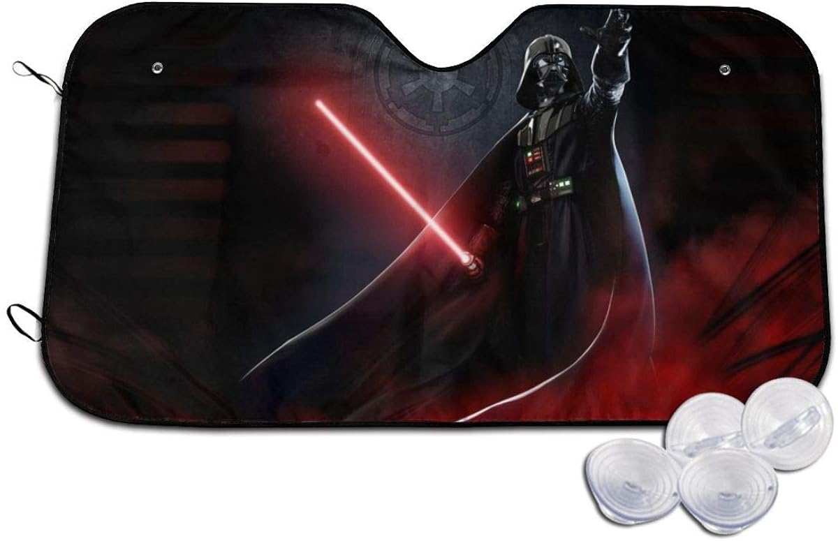 StarWars DarthVader Windshield Sun Shades Blocks UV Rays Sun Foldable Visor, Car Universal