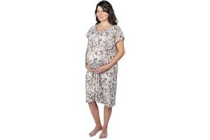 Three Little Tots Mommy Labor and Delivery Gown - Stretchy Soft Maternity and Nursing Nightgown