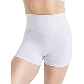 Capezio High Waisted Shorts, White, Medium