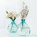 Mkono Blue Bud Vase Glass Wedding Flower Vase Hand Blown Art for Home Decor