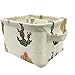 Mziart Cute Small Storage Basket with Handle, Foldable Cotton Fabric Storage Organizer Box for Nursery Kids Babies Room Shelves & Desks (Multi-colored Cactus)