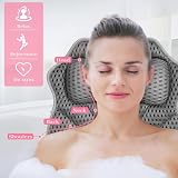 Sharharge Luxury Bath Pillow 4D Neck Back Support Non-Slip Suction Cups Dark view 4