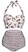 FeelinGirl Retro 50s Floral Halter High Waist Swimsuit Bathing Suits Bikini