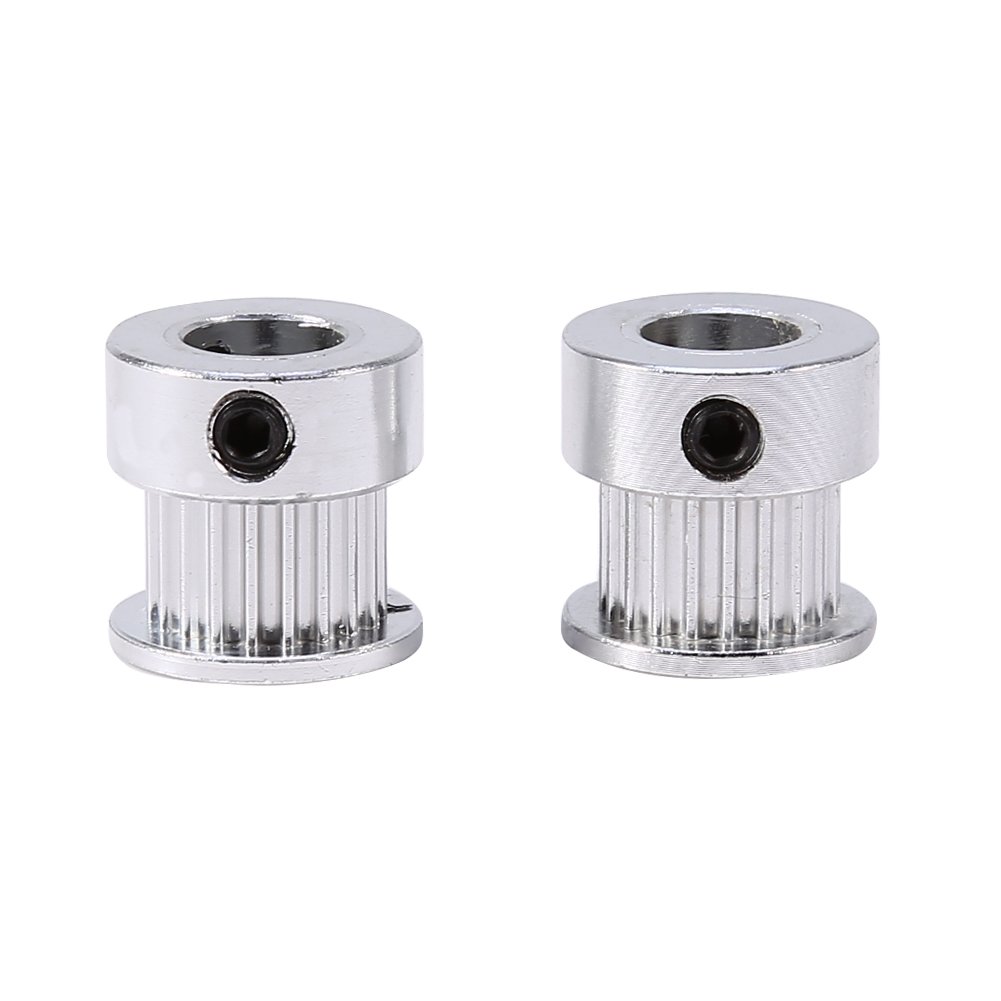 2pcs Aluminum Timing Belt Pulleys 20 Teeth Flange Synchronous Wheel 8mm Bore for Printer