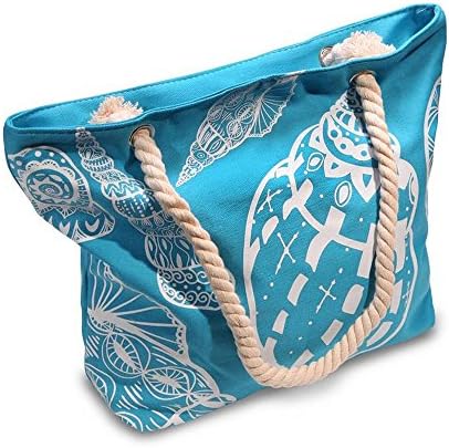 Beach Bag With Inner Zipper Pocket (Medium Size - Green)