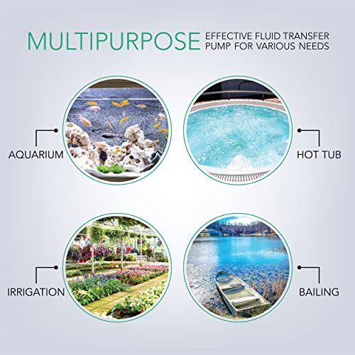 SumpMarine Water Transfer Pump, 115V 330 Gallon Per Hour Portable Electric Utility Pump with 6