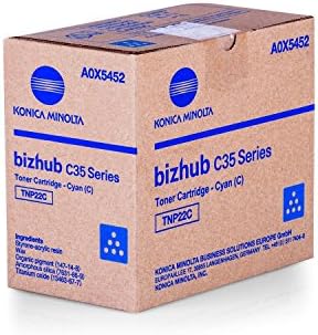 Konica Minolta Original A0X5452 / TNP-22C for Bizhub C 35P Premium Cyan Ink Cartridge 6000 Pages