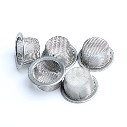 Hongjintian 5pcs 0.5Inch Diameter Crystal Tobacco Pipe Stainless Steel Mental Screen Filters for Crystal Smoking Pipes Use