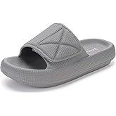 Joomra Slides for Women and Men Recovery Pillow Slippers Diabetic Sandals | Adjustable Strap | Dual Cushioned Thick Sole