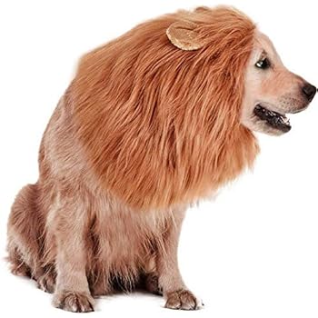 Rwm Dog Lion Mane Costume - Pet Wig Clothes for Halloween Party - Lion Wig for Medium to Large Sized Dogs Lion Mane Funny Dogs