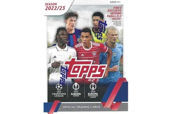 2022-23 Topps UEFA Club Competitions Soccer (Football) Blaster Box - 42 Trading Cards - Look for Lionel Messi Cards & Randomly Inserted Autographs