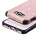 BENTOBEN Galaxy J7 2016 Case, Galaxy J7 J710 Case, Glitter 2 in 1 Luxury Bling Hybrid Hard PC Sparkly Shiny Faux Leather Chrome Shockproof Protective Case for Samsung Galaxy J7 J710 (2016), Rose Gold