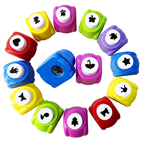 14 Pcs Paper Punches,Mini Paper Craft Punch,Hole Punch Shapes 14