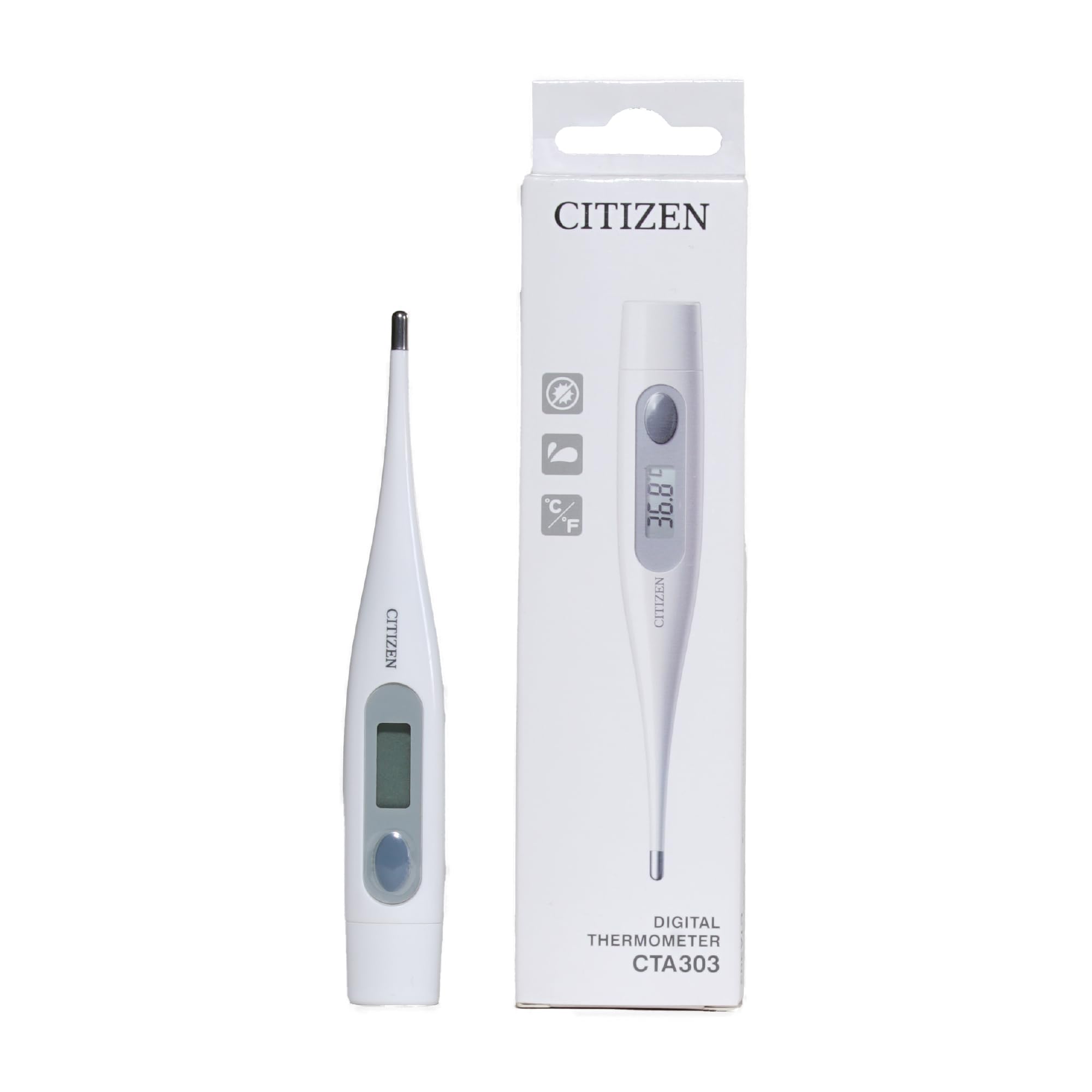 Citizen Digital Thermometer for Basal Body Temperature Readings - Body Temperature Thermometer with Fever Alarm and One Button Operation - Adults, Kids, Ovulation, Newborn, and Baby Thermometers