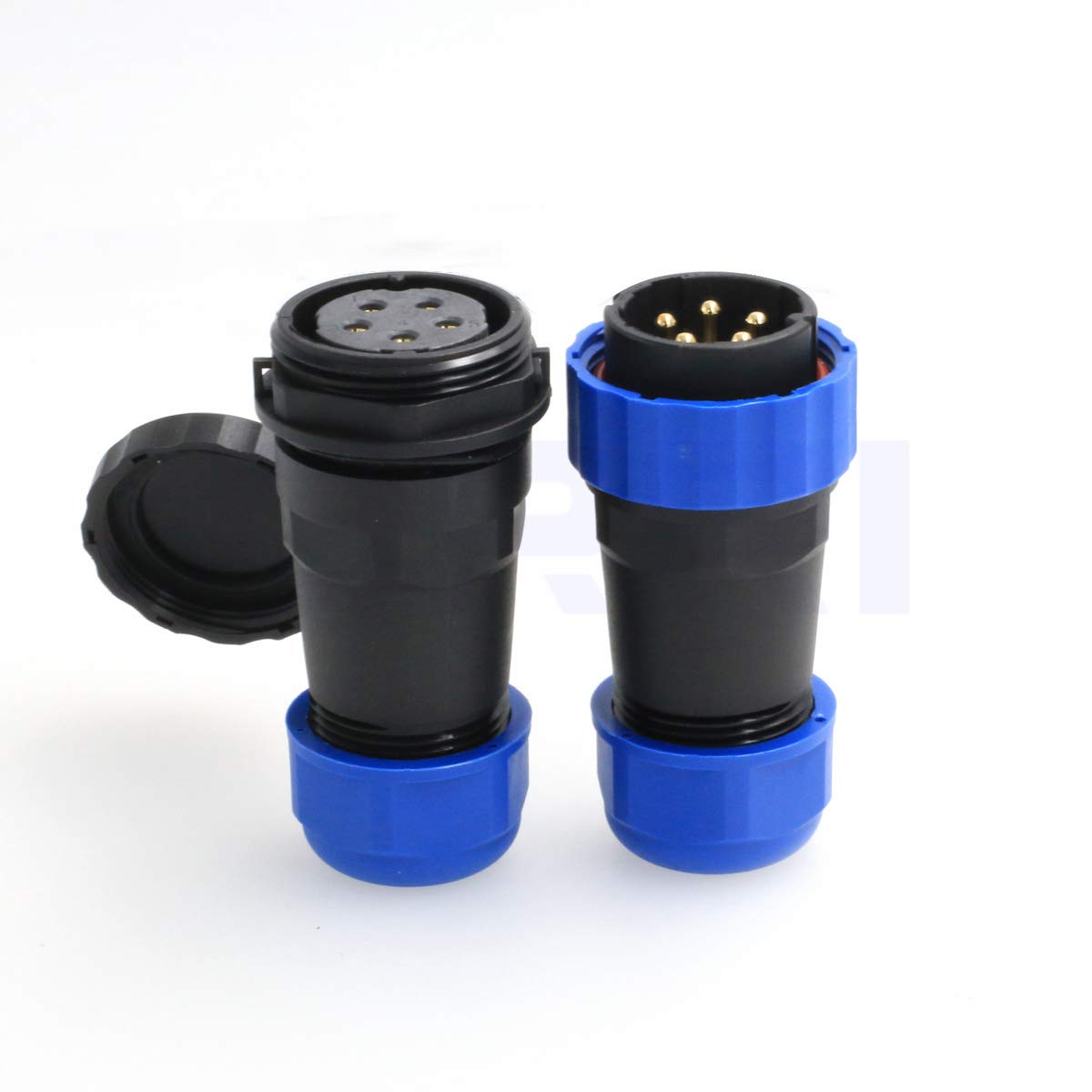 DRRI HE29 5pin 28mm Electrical Waterproof Circular Industrial Threaded Plastic Connector
