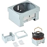 Bufferabc Pocket-sized Foldable Stove Set, Solid Fuel Cooking Appliance with Stable Support and Windbreak, Portable Backpacki