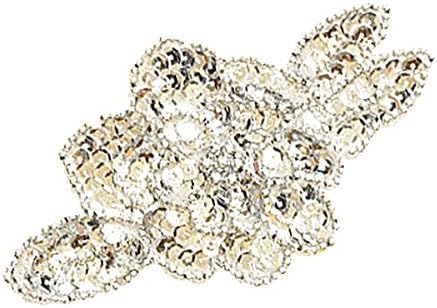 Amazon 手作り工房 My Mama シルバー フラワーモチーフ スパンコールワッペン 新体操 バトンなどの衣装を手作りで スパンコール 通販