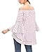 StyleDome Womens Off The Shoulder Tops Stripe 3/4 Bell Sleeve Summer Casual Loose T-Shirt Blouses Red XL