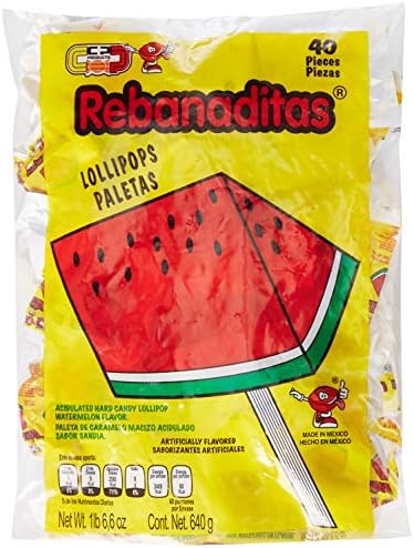 Candy Pop - Watermelon Flavor Not Spicy | Mexican Sweets | 40 ct Bag