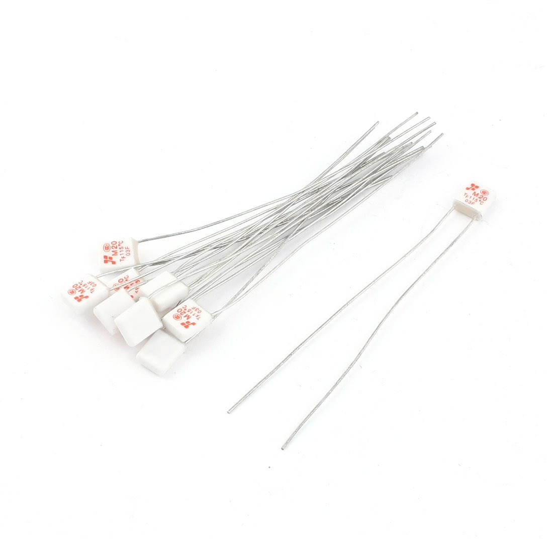 Sourcingmap 10 Pcs M20 115 Celsius Degree Motor Temperature Thermal Fuse 250V 2A
