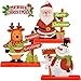 DIYSELF 3 Pack Christmas Centerpieces for Tables, Christmas Table Decorations Sign for Dining Room, Coffee Shop, Kitchen, Office, Santa Centerpieces for Christmas Party, Decoraciones de Navidad