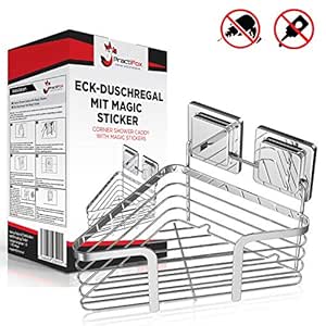 Estantería para la ducha de acero inoxidable sin taladros | Rinconera