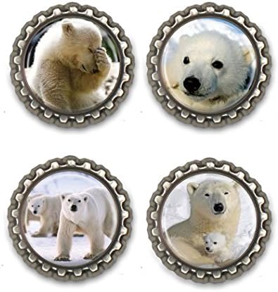 Polar Bear Bottle Cap Magnets