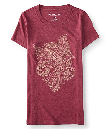 Aeropostale Women's Mandala Bird Graphic T Shirt M Verve Pink