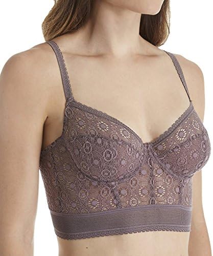 else Lingerie Coachella Lace Longline Underwire Full Cup Bra (EC-333B) 34E/Plum Blossom