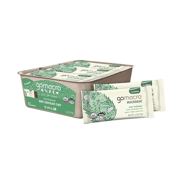 GOMACRO MACROBAR ORGANIC VEGAN PROTEIN BARS – MINT...