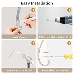 KYOEON Coat Hooks Wall Mounted, 8Packs