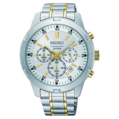 Seiko Men's White Dial Stainless Steel Band Watch - SKS607P1