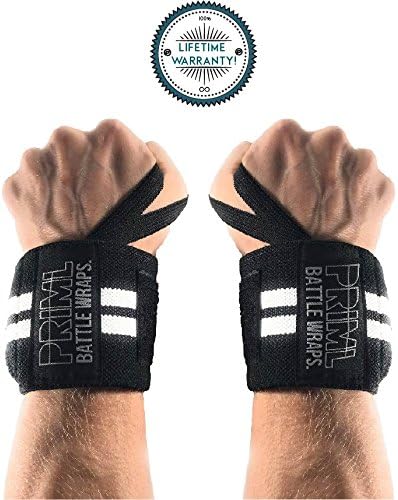 THE ULTIMATE WRIST WRAPS by PRIML 18 inch - PAIR Highly Durable With Thumb Loops – Wrist Support Braces for Men &amp; Women – Weight Lifting, CrossFit, Powerlifting, Fitness, Bodybuilding, Power