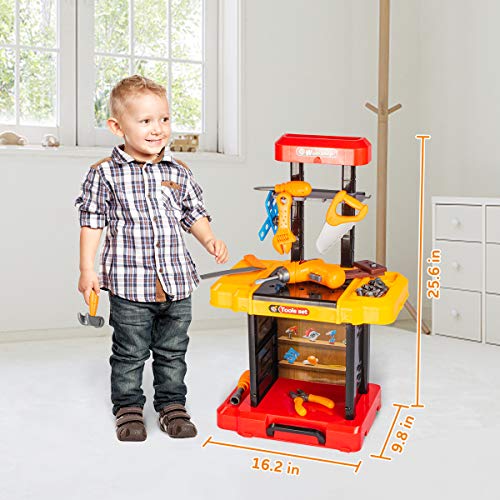 Kids Tool Bench with Electric Drill Toddler Workbench Tools Set for