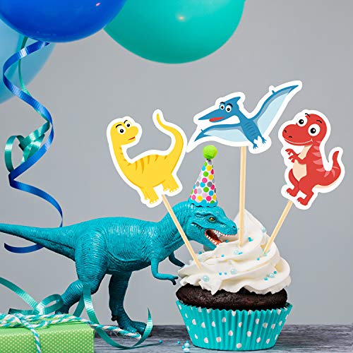 TUPARKA 60 Stücke Dinosaurier Cupcake Toppers Picks Nette Baby Dinosaurier Kuchen Topper für Dinosaurier Party Dekoration Lieferungen – Bild 7