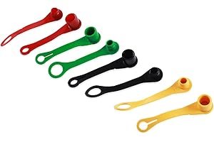 HQPARRTS 8 Pcs Hydraulic Fitting Coupler Protective Cover Black - Yellow - Green - Red Compatible With Port Plug & Cap Set For John Deere Tractor