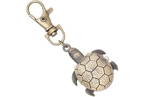 Cartoon Pocket Watch Keychain - Retro Delicate Vintage Tortoise Shape Watch for Student Children