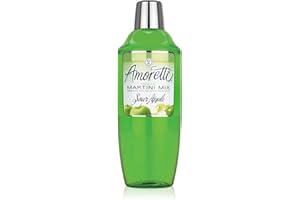 Amoretti - Premium Sour Apple Martini Mix, 7 Servings Per Bottle (28 oz), Perfect for Cocktails, Alcoholic Beverages, Mocktails, Martinis, Made with Real Fruit, Gluten Free, Vegan, Kosher