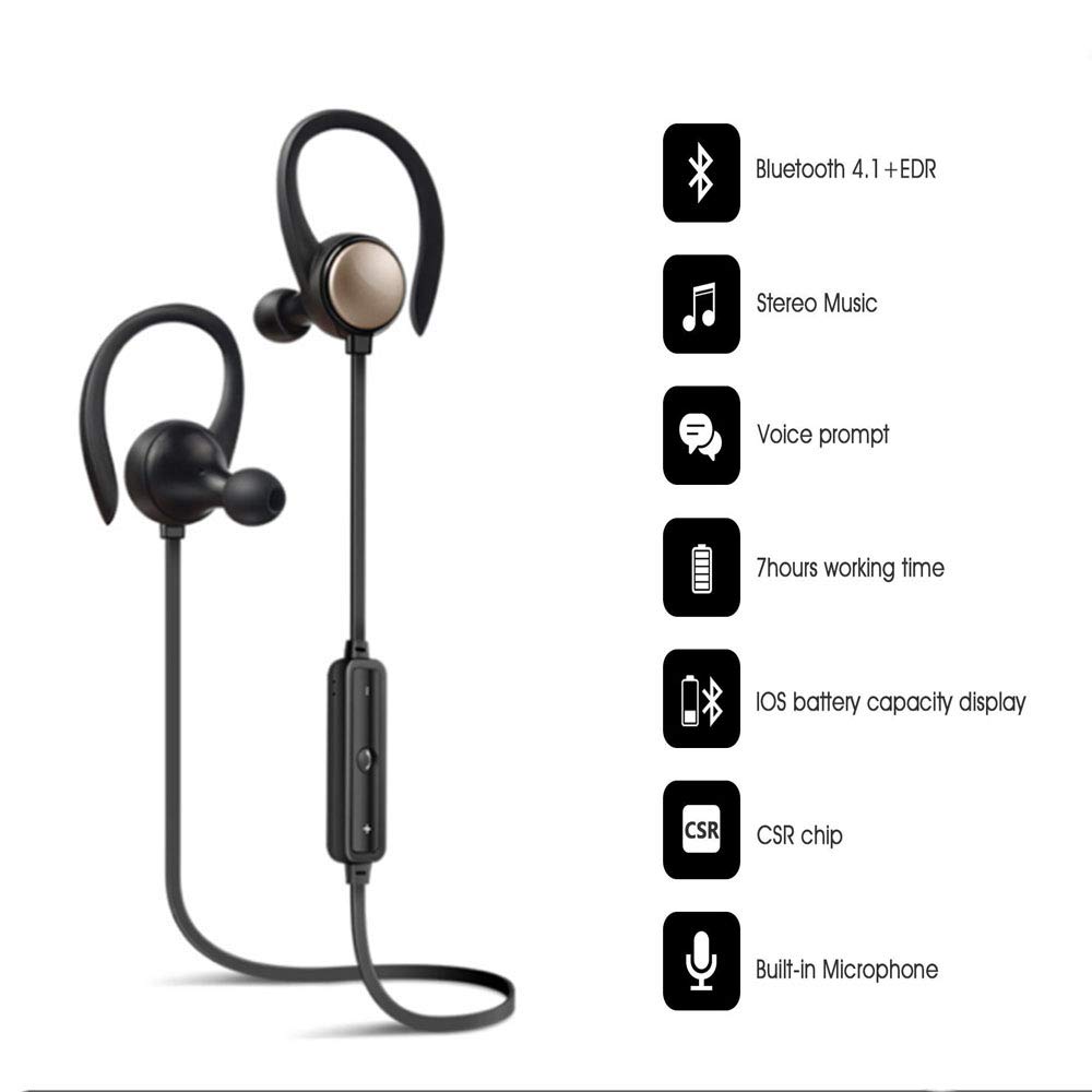 Bluetooth Wireless Sports Headphones, the Best Wireless Headphones for Sports and Fitness,Noise Cancelling Headphones Wireless Headphones for Running Jogging Cycling Sports HD Sound Safety