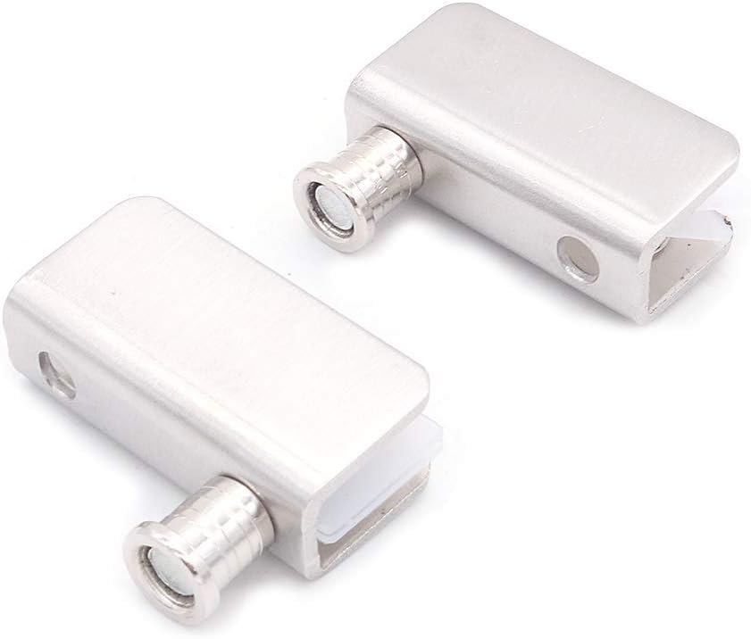 Set of 2 NUZAMAS Cabinet Door Pivot Hinges Set Upper and Lower Installation, Door Hinge Latch, Door Latches Glass Clamps Set, Small - Image 3