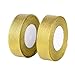 Feyarl Glitter Metallic Gold Ribbon 1-inch Wide by 50-yards (2 rolls X 25yd) Premium Sparkle Ribbon for Crafters Wedding Holiday Home Decoration Gift Wrap Card Making Hair Bows Floral Projects (Gold)
