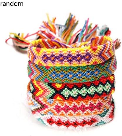 TAOQI Boho Handmade Weave Braided Bracelets Cotton Rope Ethnic Charm Bracelets Jewelry